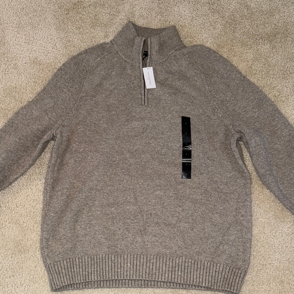 Banana Republic Men's Taupe Zip-Up Sweater